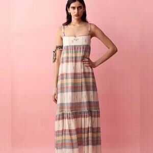 Alix of Bohemia NWT Amelia Havana Maxi Dress Multicolor Stripe Cotton Size Med